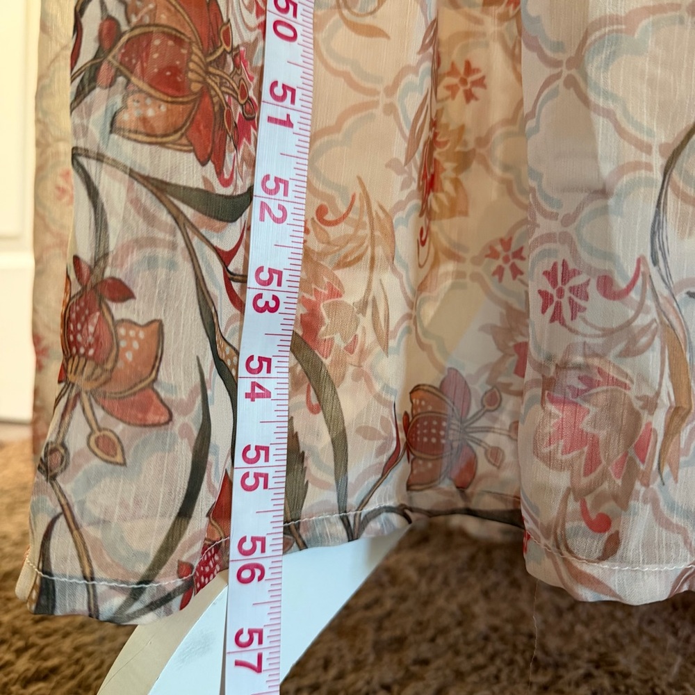World Market orange cream floral maxi dress Size L/XL NWOT Bohemian Spring - Picture 12 of 12